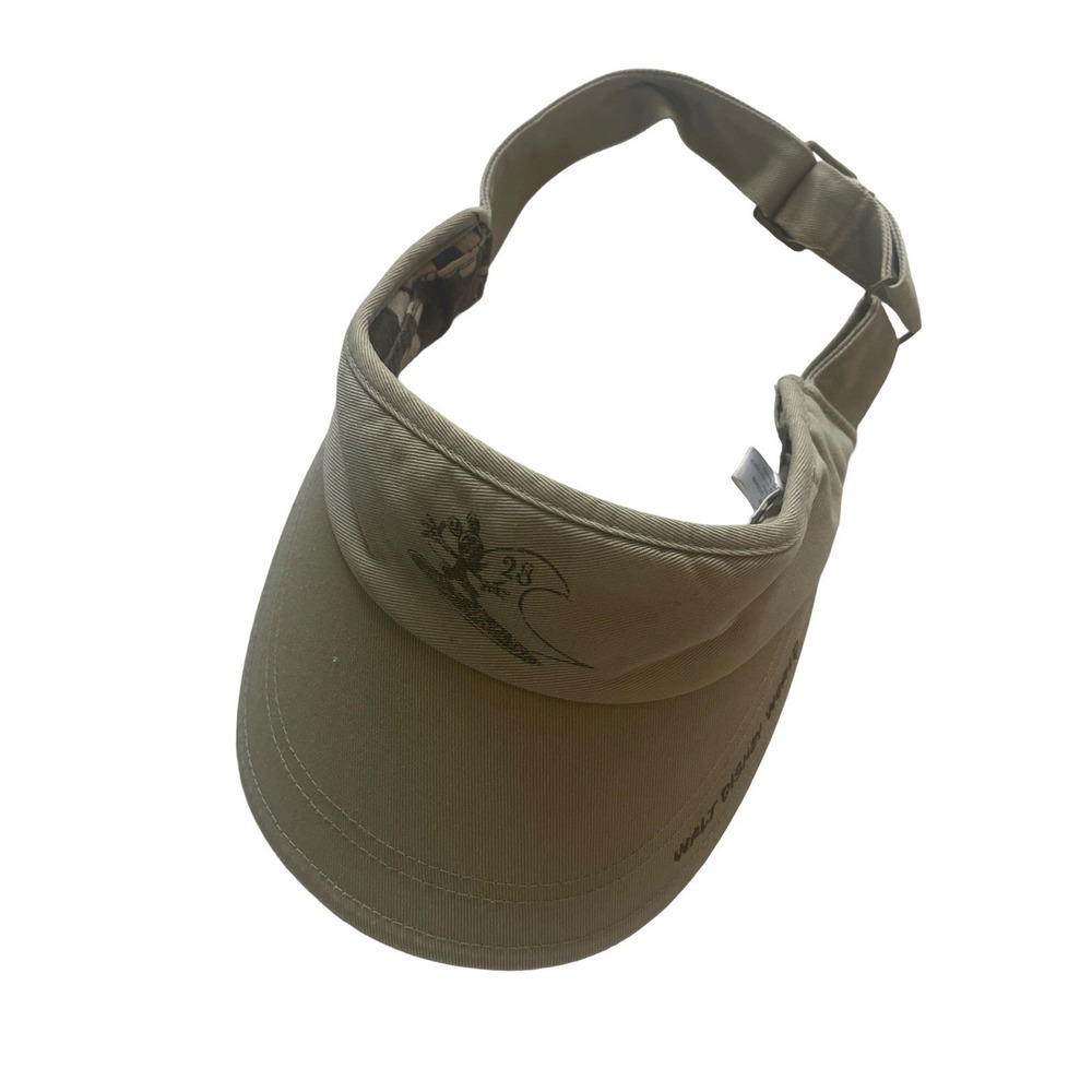 VTG Walt Disney World Visor Mickey‎ Wave 28 Tan Beige Adjustable 100% Cotton